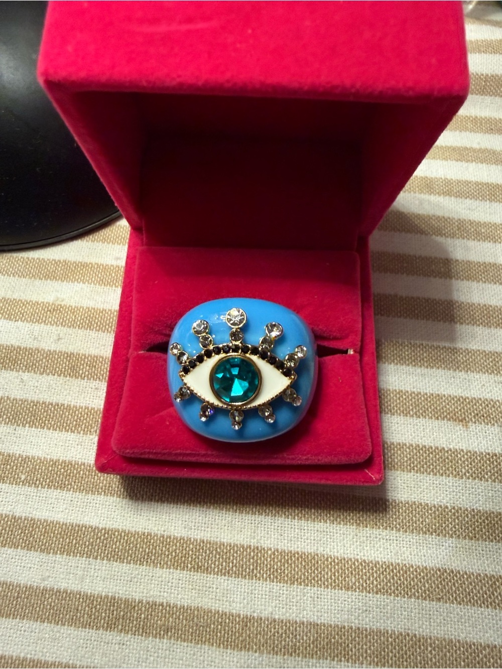 Kurt Geiger blue Eye Ring size 7